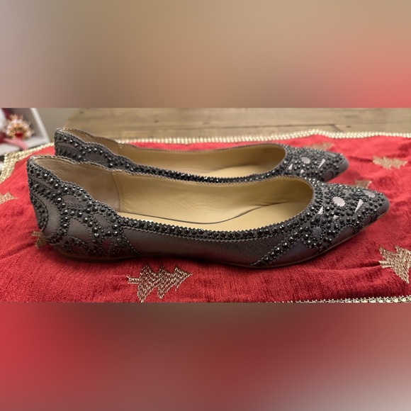 Badgley Mischka Gigi crystal-embellished pointed-toe flats - Size 8.5 - Picture 2 of 10